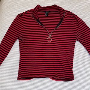 Striped Red/Black Top